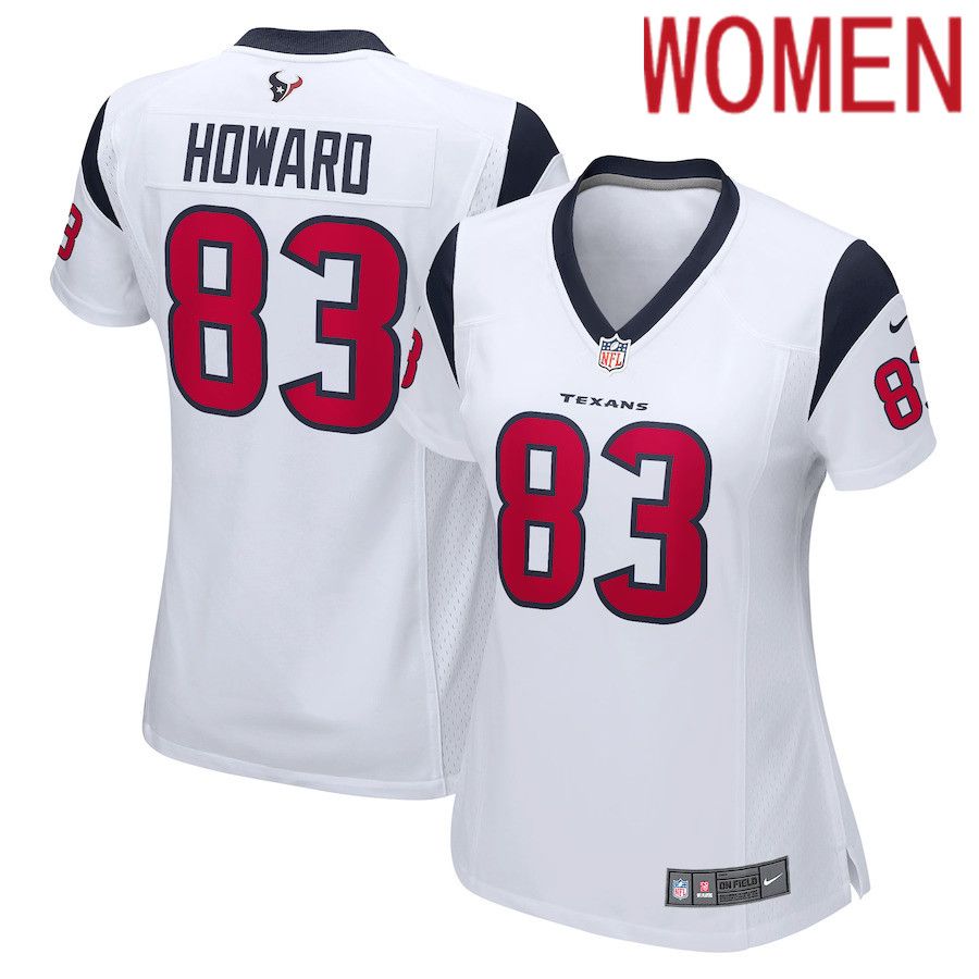 Women Houston Texans 83 O.J. Howard Nike White Game Player NFL Jersey